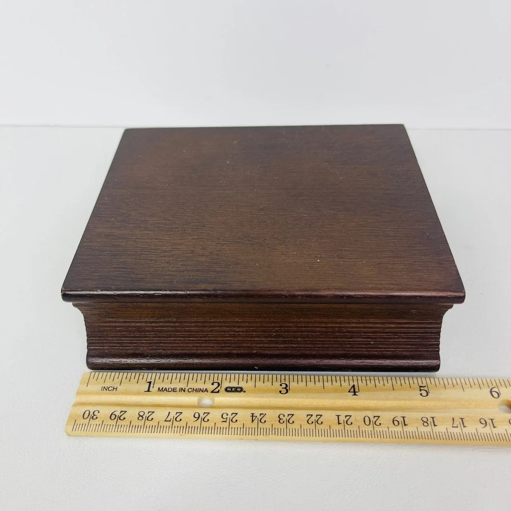 Monarch Trophy Wooden Book Desk Clock Brown Roman Numeral Quartz NISD Award Good